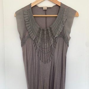 Nougat London Gray Beaded Sleeveless Blouse